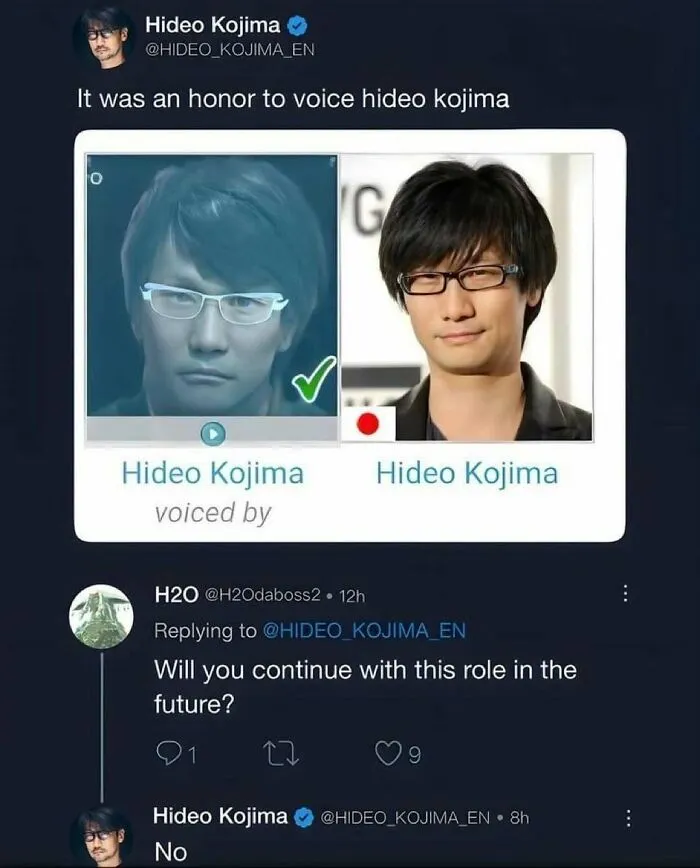 Hideo Kojima Voiced By Hideo Kojima