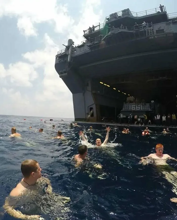 ‘Swim Call’ Is A Naval Tradition Where Sailors Are Allowed To Swim In The Open Ocean During A Ship’s Deployment