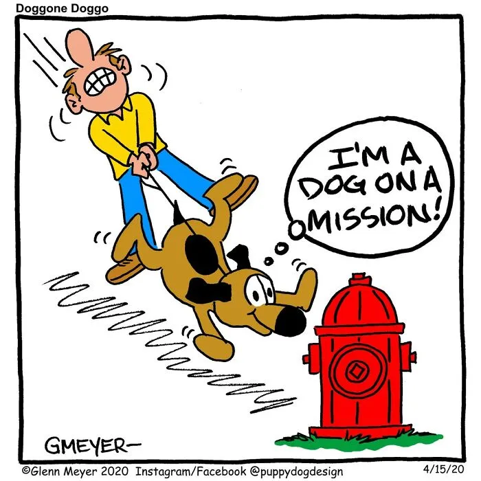 30 Comedic Dog Cartoons By GMeyer That Capture The Fun And Chaos Of Life With A Pup