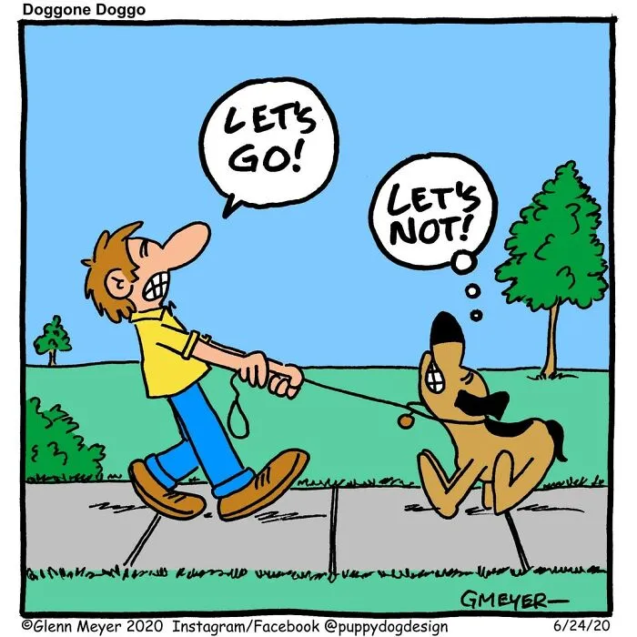 30 Comedic Dog Cartoons By GMeyer That Capture The Fun And Chaos Of Life With A Pup
