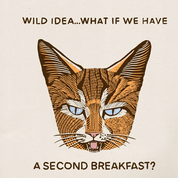 40 Hilariously Relatable Illustrations Of Cats Drawn In A Vintage Poster Style By Jesse Jarldane