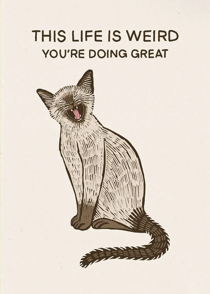 40 Hilariously Relatable Illustrations Of Cats Drawn In A Vintage Poster Style By Jesse Jarldane