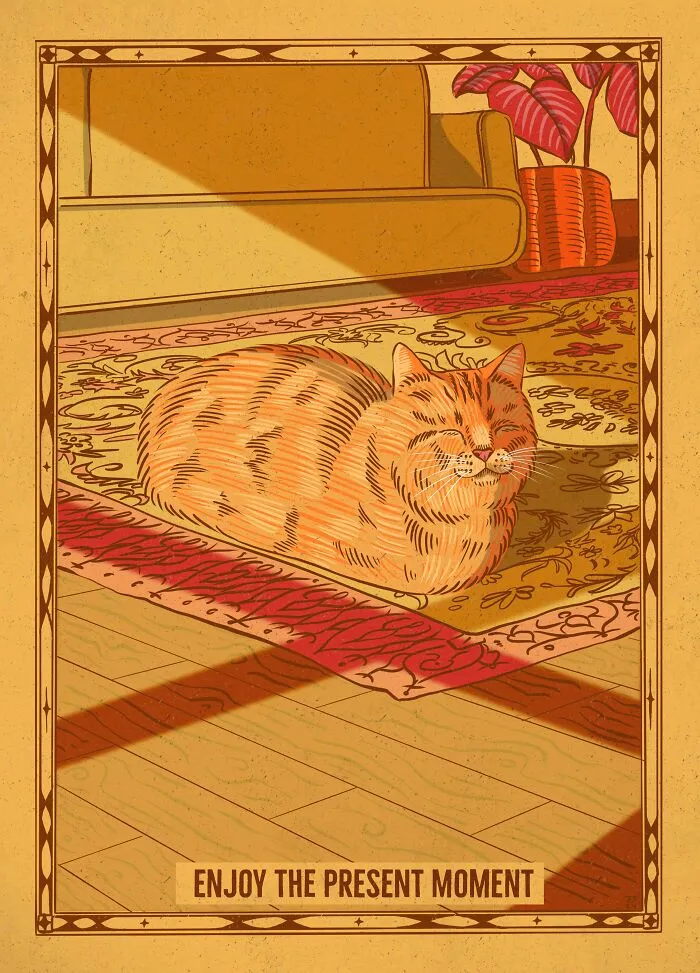 40 Hilariously Relatable Illustrations Of Cats Drawn In A Vintage Poster Style By Jesse Jarldane
