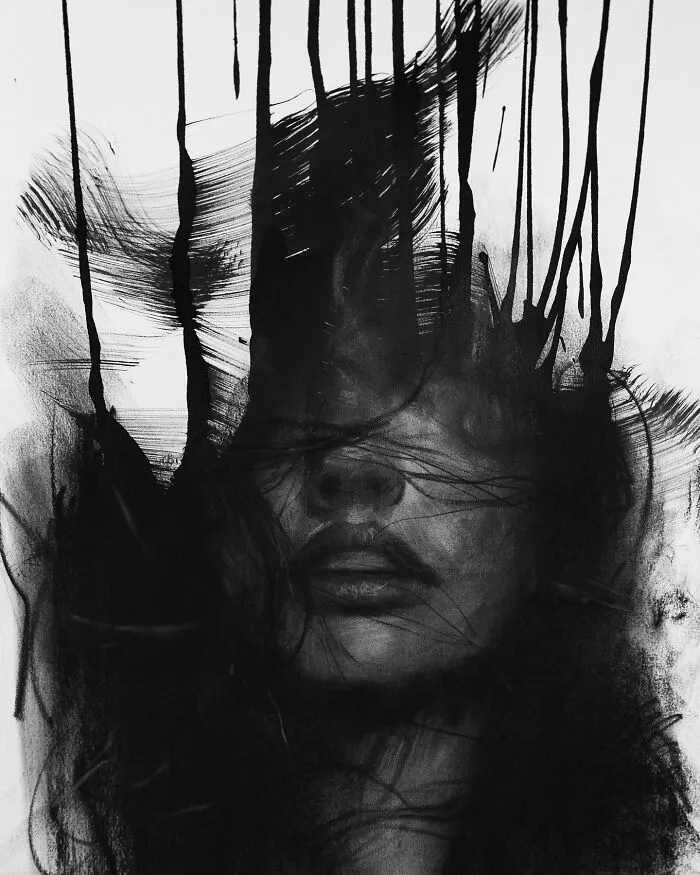 This Artist Captivates Audiences With His Visually Impactful Portraits Drawn Solely With Charcoal (44 Pics)