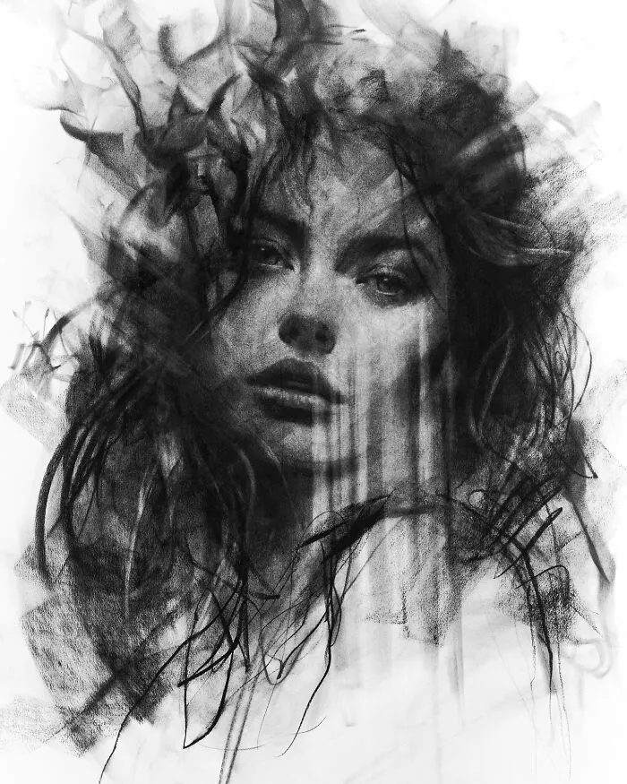 This Artist Captivates Audiences With His Visually Impactful Portraits Drawn Solely With Charcoal (44 Pics)