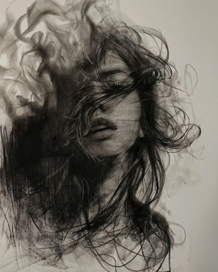 This Artist Captivates Audiences With His Visually Impactful Portraits Drawn Solely With Charcoal (44 Pics)