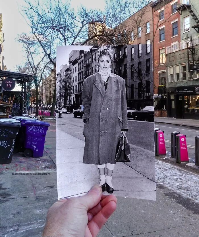 Madonna Out On St.Marks Place On February 8, 1983, Photographed By Amy Arbus