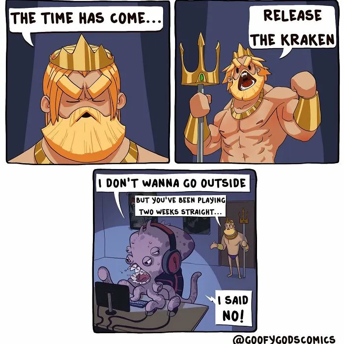 Greek Mythology Characters Come Alive In These "Goofy God Comics" (30 New Pics)