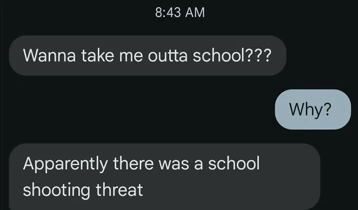 What A Sad Country We Live In For My 12 Year Old To Text Me This