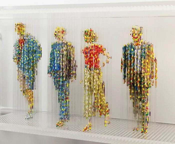 Artist Paints 3D Abstract Sculptures Of People (25 Pics)