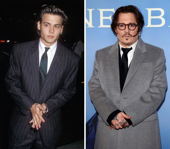 One Of Johnny Depp's Earliest Red Carpets Was At The 1988 Nosotros Golden Eagle Awards, And His Most Recent At The "Jeanne Du Barry" UK Premiere On April 15, 2024