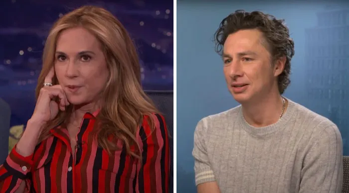 Dos actores de cine en entrevistas, uno con camisa roja de rayas y otro con suéter gris, hablando sobre reemplazos en películas.