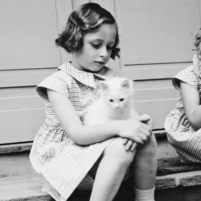 Princess Ragnhild Of Norway With Kitten Friend. Photo By Anders Beer Wilse, 1937. From The Norwegian Museum Of Cultural History In Oslo