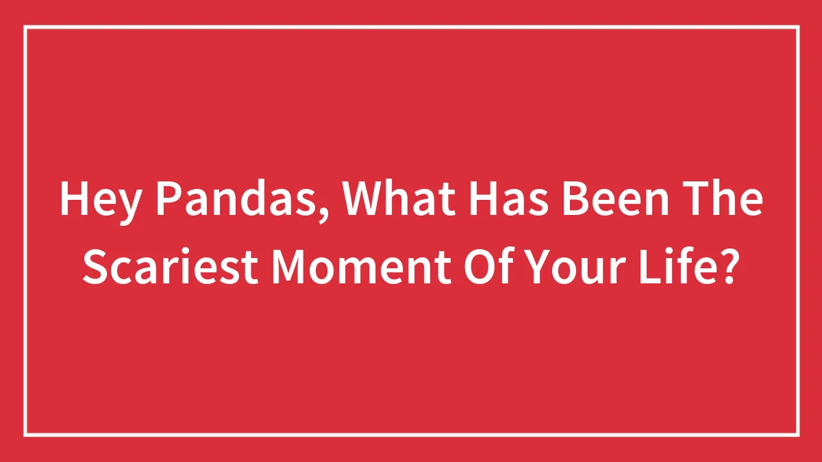 Hey Pandas, What Has Been The Scariest Moment Of Your Life? (Closed)