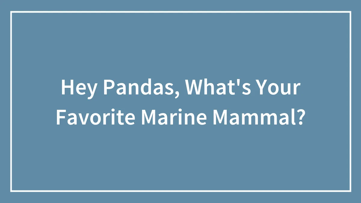 Hey Pandas, What's Your Favorite Marine Mammal?