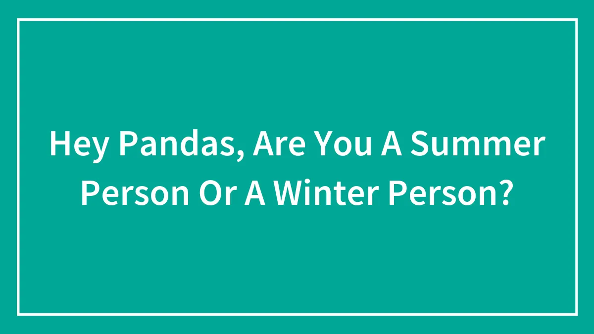 Hey Pandas, Are You A Summer Person Or A Winter Person?