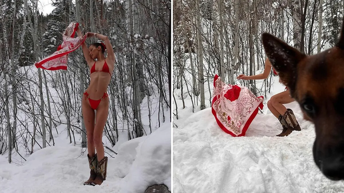 "You Need A Burger": Bella Hadid Heats Up The Snow, And Fans Have Hilarious Reactions