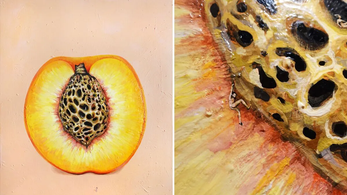 I Painted A “Huge Peach” With A Lot Of Detail