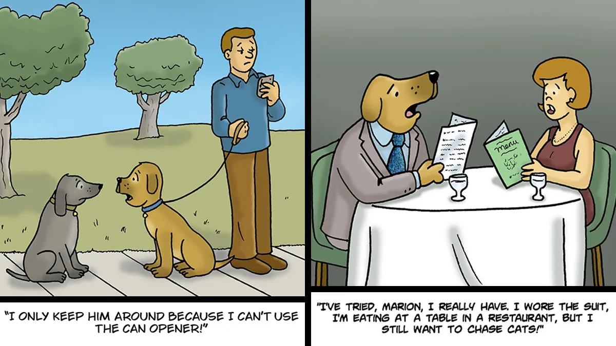 This Artist Created 30 Funny Cartoons About Dogs In Absurd Situations