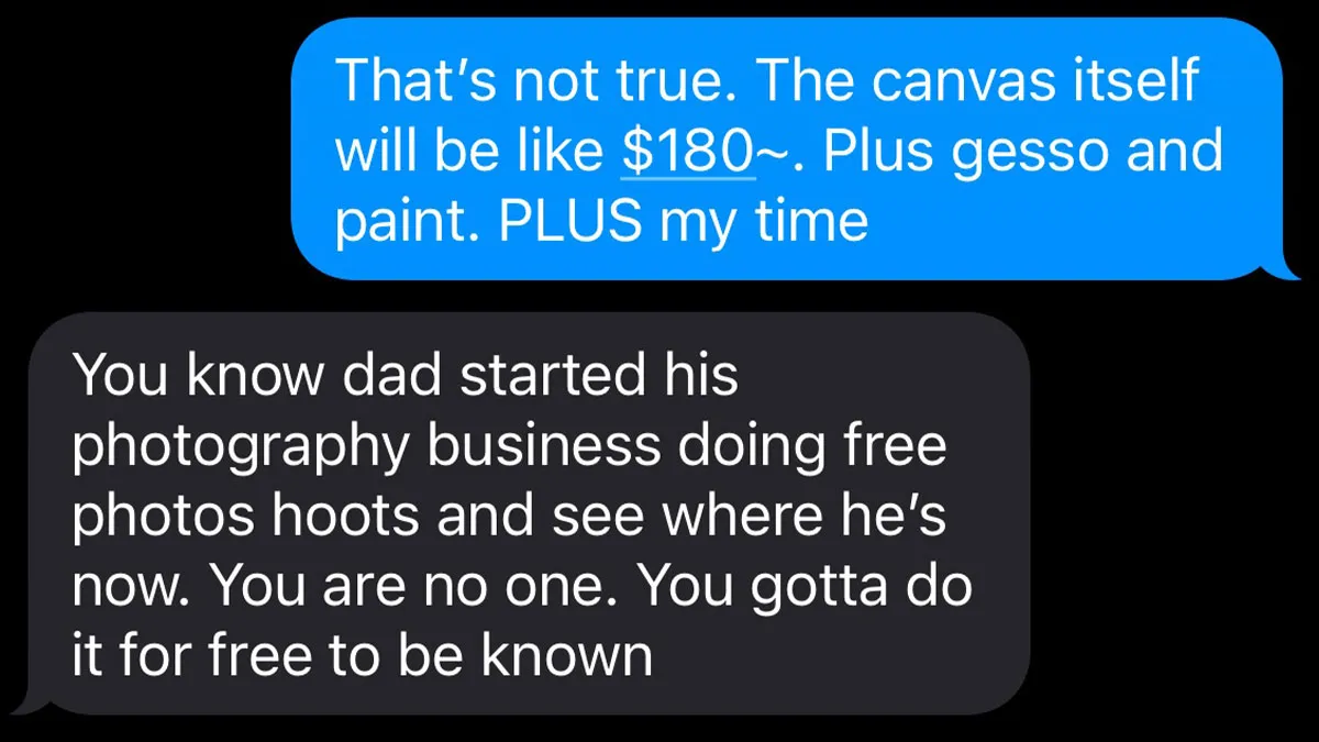 “AITA For Exposing An 'Influencer' After She Demanded A Free Painting And $200 On Top Of That?”