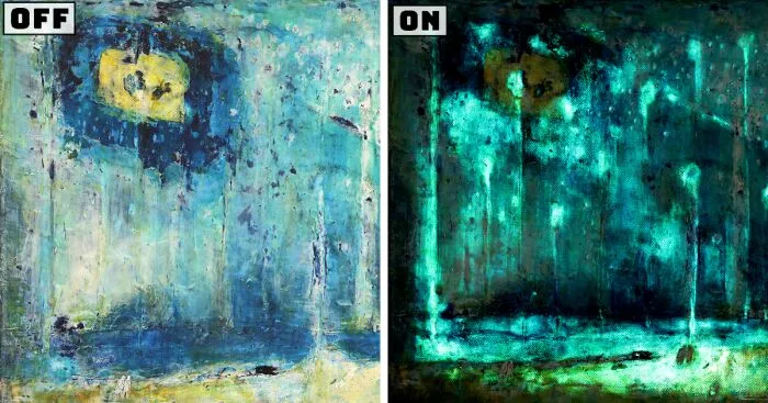 I Paint Two Paintings On One Canvas That Then Are Interchangeable Using LED Lights (6 Pics)