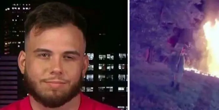 Nicholas Bostic, A 25-Year-Old Pizza Delivery Man From Lafayette, Indiana, Ran Into A Burning House To Rescue 4 Children, Who Told Him There Is One More Inside. He Ran Back Inside Found The Six-Year-Old Girl, Jumped Out Of A Window And Carried Her To A Cop, Who Captured The Moment On His Bodycam