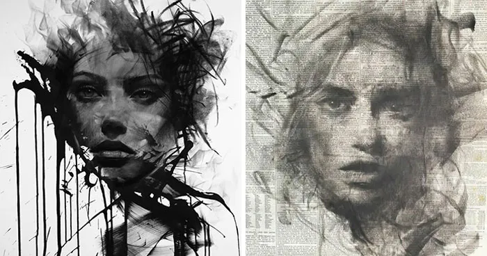 This Artist Captivates Audiences With His Visually Impactful Portraits Drawn Solely With Charcoal (44 Pics)