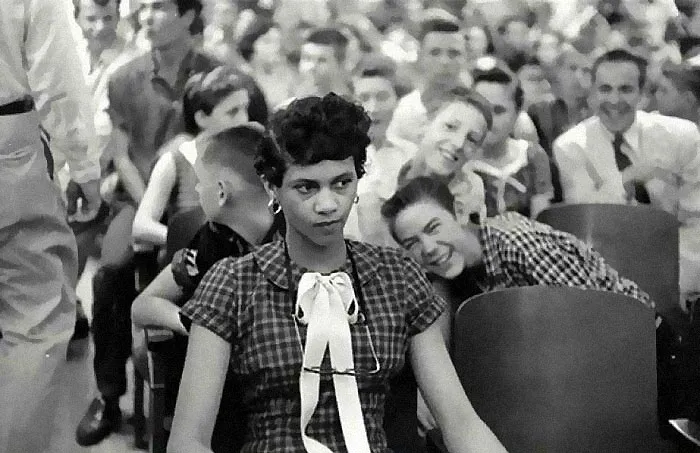 Dorothy Counts, The First Black Girl To Attend An All-White School In The U.S., Being Taunted By Her White Classmates At Harry Harding High School In Charlotte, 1957