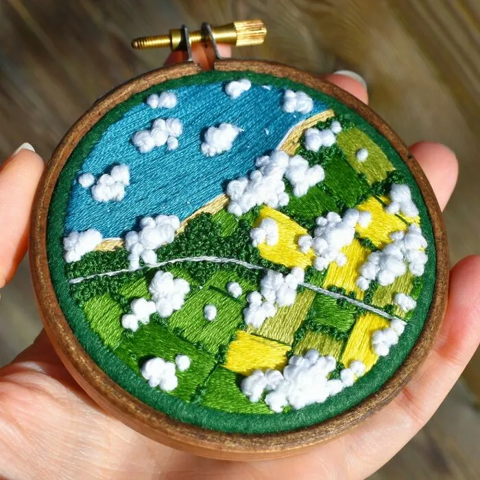 This Artist Embroiders Unbelievably Detailed Aerial Views Of Landscapes (47 Pics)