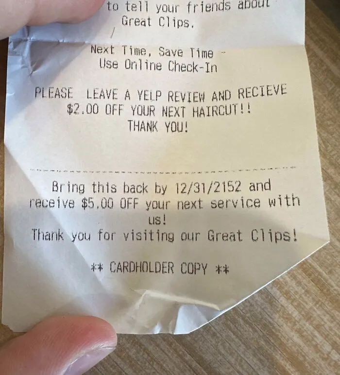 The Coupon On My Receipt Is Good For 129 Years