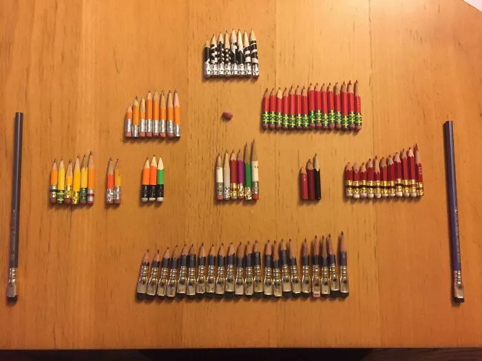 My Copy Editor Father's Collection Of Worn Down Pencils
