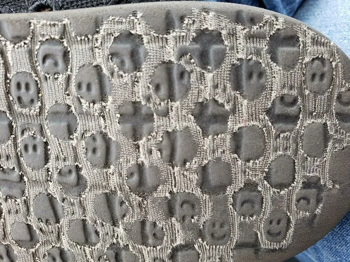 The Bottom Of My Shoes Have Worn Down And Revealed Little Smiley Faces