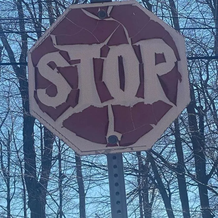 A Stop Sign In My Town Is So Old It's Become A Death Metal Band Logo