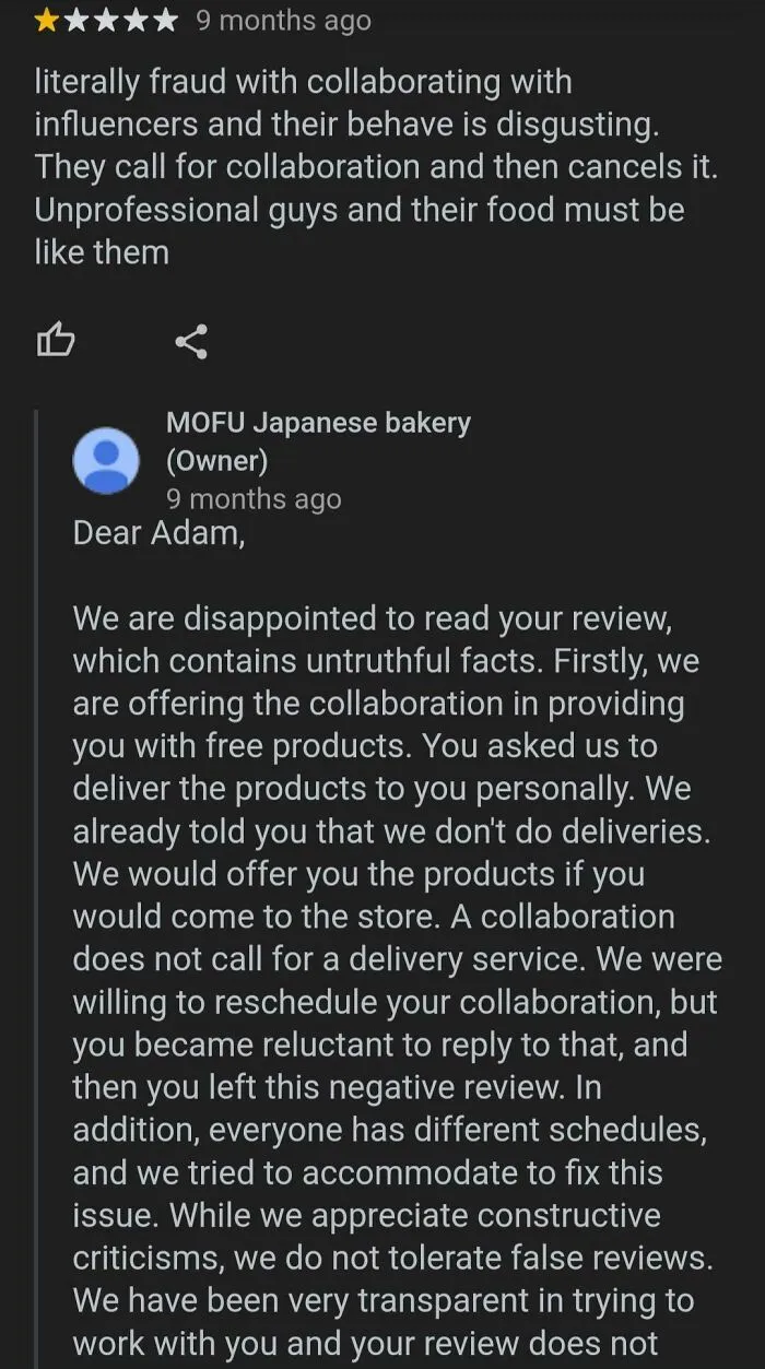 "Influencer" Leaves Small Business 1-Star Review For Not Delivering Free Products