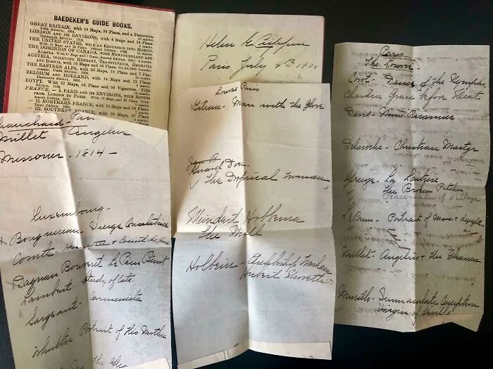 Found Someone’s 116 Year Old Travel Itinerary Tucked In An Antique Guidebook To Paris