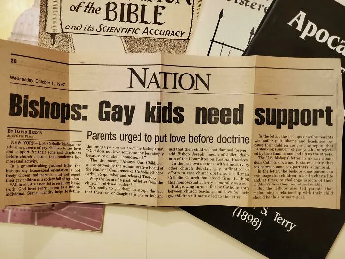 News Article From 1997 Found Inside An Old Religious Book. I Wonder Who Put It There