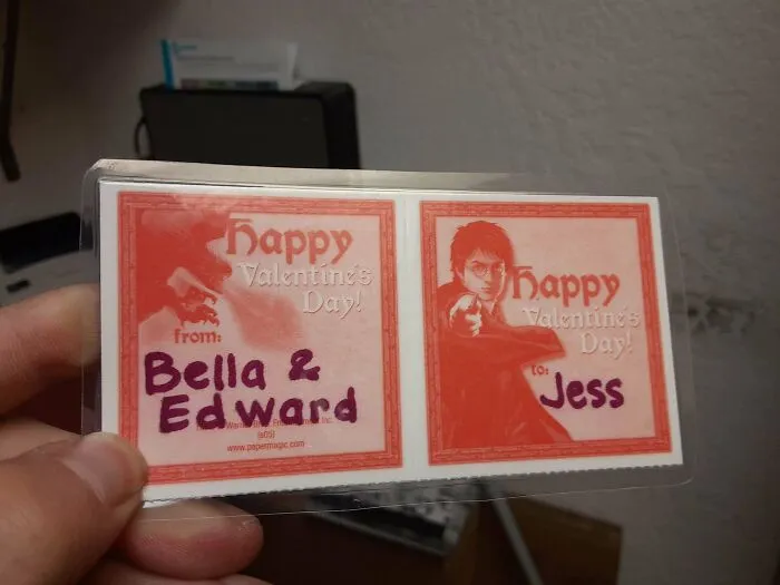 Unique bookmark featuring Harry Potter and Valentine's Day theme.