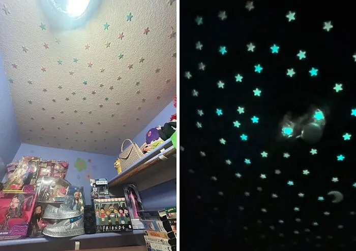 Grown-Up Decor Is Taking A Hiatus And These Childhood Fantasies Are Making A Come Back, Give This <a Style="Display:inline;" Href="Https://Www.amazon.com/Colorful-Luminous-Fluorescent-Noctilucent-Decorations/Dp/B093t89ntp?ie=utf8&linkcode=ll1&tag=bprooster-20&linkid=bc1219851d4b13f562aaf0185f048b36&language=en_us&ref_=as_li_ss_tl" Target="_blank"><span Style="Font: Inherit; Color: #d74b1f"> Glow In The Dark Ceiling Stars</Span> A Try For Instant Nostalgia By Transforming Any Room Into A Celestial Dreamscape