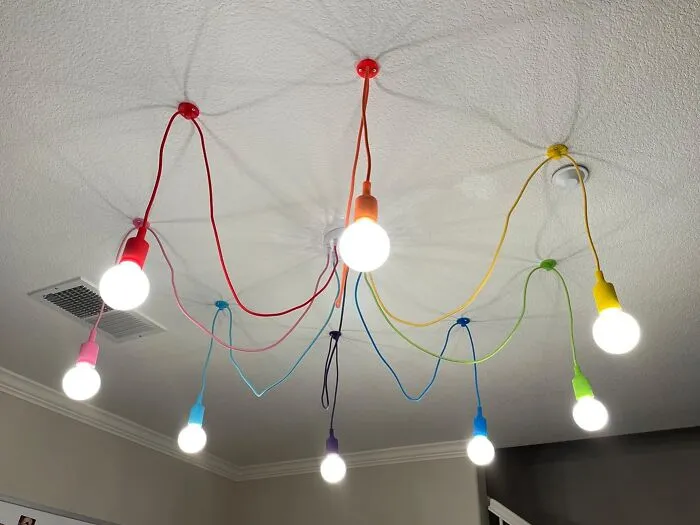 This  <a Style="Display:inline;" Href="Https://Www.amazon.com/Adjustable-Ceiling-Lighting-Chandelier-Childrens/Dp/B088flxz9t?ie=utf8&th=1&linkcode=ll1&tag=bprooster-20&linkid=4454c397d99a57d7ba59a79df4b5a45d&language=en_us&ref_=as_li_ss_tl" Target="_blank"><span Style="Font:inherit;color:#d74b1f;"> Colorful Chandelier </Span> Is For Every Saturday Morning Cartoon Loving Kid Who Refuses To Grow Up