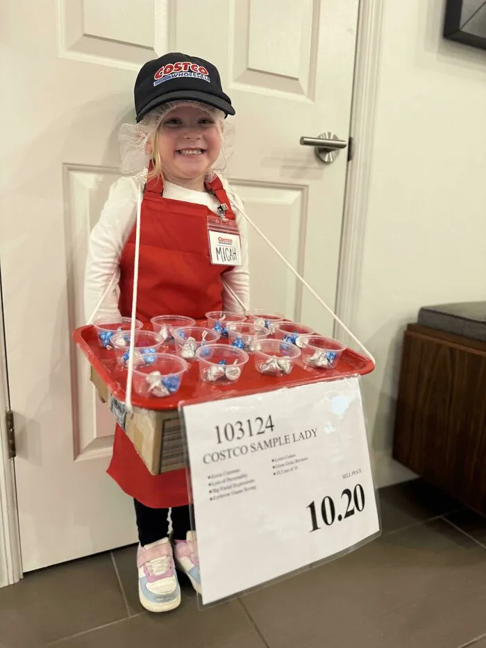 My 5yo Daughter Was A Costco Sample Lady For Halloween