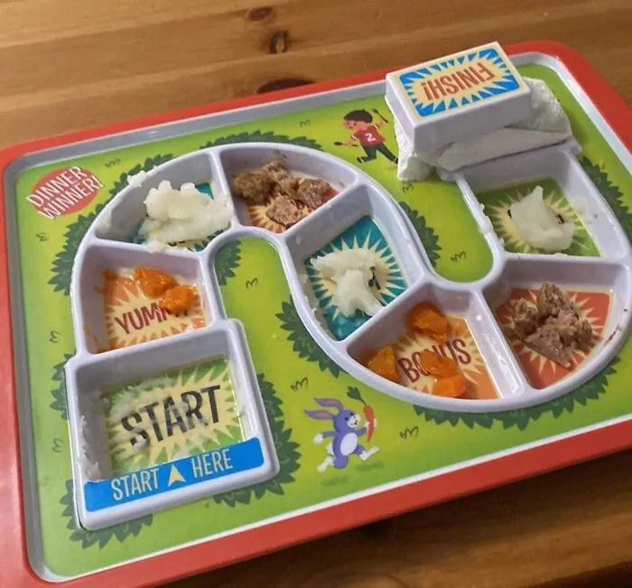 Forget About Playing Aeroplane When It Comes To Meal Time. This <a Style="Display:inline;" Href="Https://Www.amazon.com/Fred-Dinner-Winner-Kids-Dinner/Dp/B00i0vumbi?ie=utf8&th=1&linkcode=ll1&tag=bpmammoth-20&linkid=8fd332d75e41999241b2b7f3ddb3e293&language=en_us&ref_=as_li_ss_tl" Target="_blank"><span Style="Font: Inherit; Color: #d74b1f;"> Boardgame Plate Tray </Span> Is The Future!