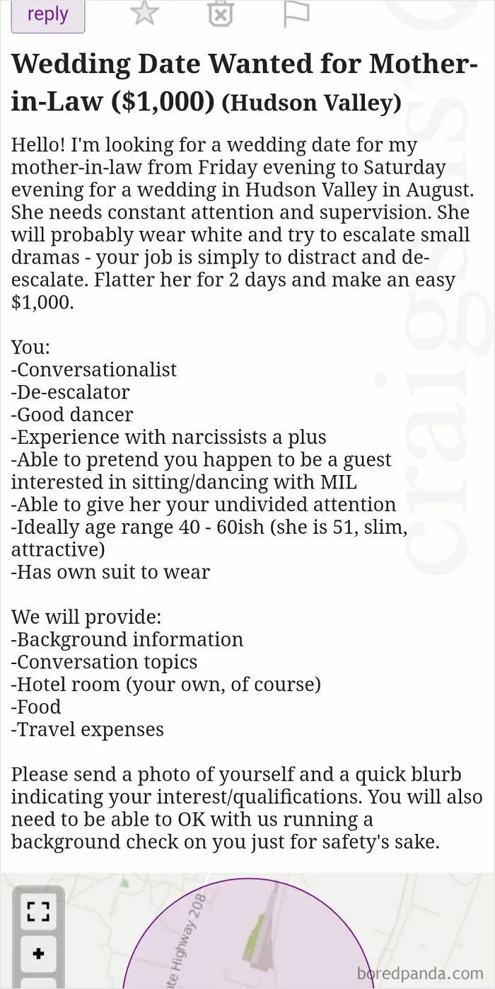 Thinking Far Ahead For Wedding Drama Control…via Craigslist