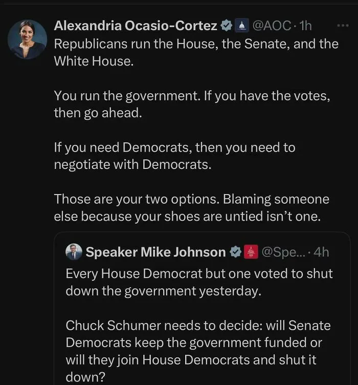 To Blame Democrats For A Government Shut Down