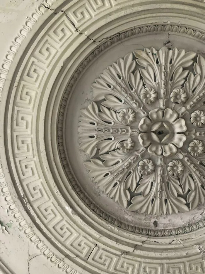 Removed An Old Nasty Drop Ceiling From A Home Built In 1840 And Found This Hiding Above