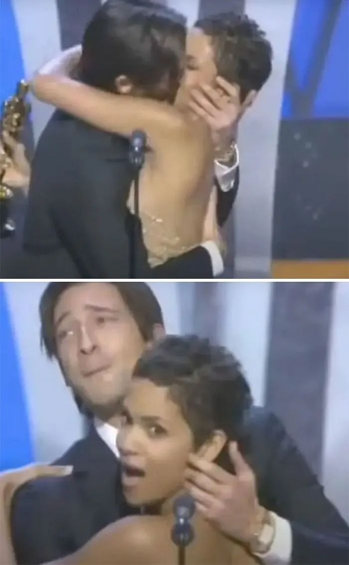 Adrien Brody Kissing Halle Berry