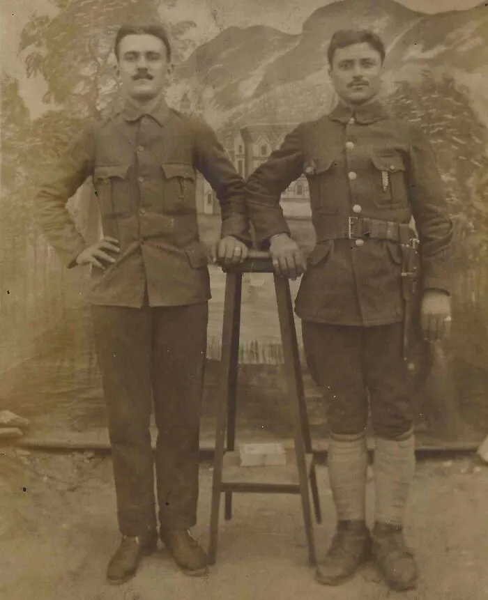 My Great Grandfather And His Best Friend In 1920. They Met And Fought Together In Wwi, And Their Eldest Children Married Each Other