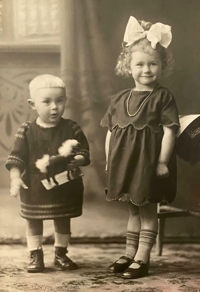 My Grandmother And Her Brother In Their Hometown, Langensalza, Thuringia, Germany. C. 1924