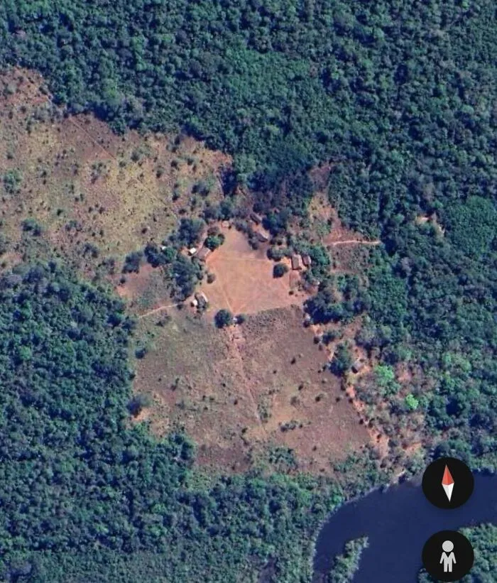 Unmarked Village In The Middle Of The Amazon Rainforest