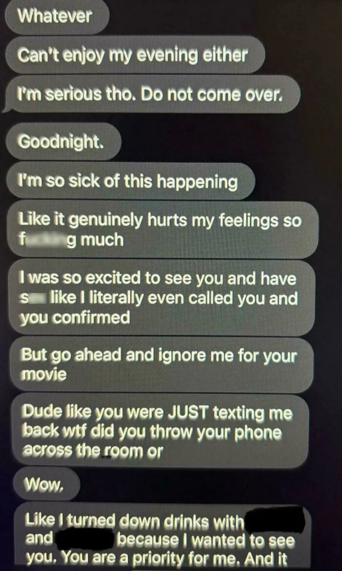 Text message conversation showing toxic behavior, illustrating how nice girls can be as toxic as nice guys in relationships.