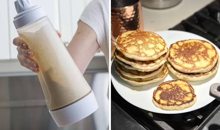 Flip Your Pancake Game With The <a Style="Display:inline;" Href="Https://Www.amazon.com/Whiskware-Pancake-Batter-Mixer-Blenderball/Dp/B01jg57jj4?ie=utf8&th=1&linkcode=ll1&tag=bporange-20&linkid=a0e4a87d82cb055524f5a53305e627a3&language=en_us&ref_=as_li_ss_tl" Target="_blank"><span Style="Font: Inherit; Color: #d74b1f;"> Pancake Batter Bottle</Span> That's Pouring On The Convenience 